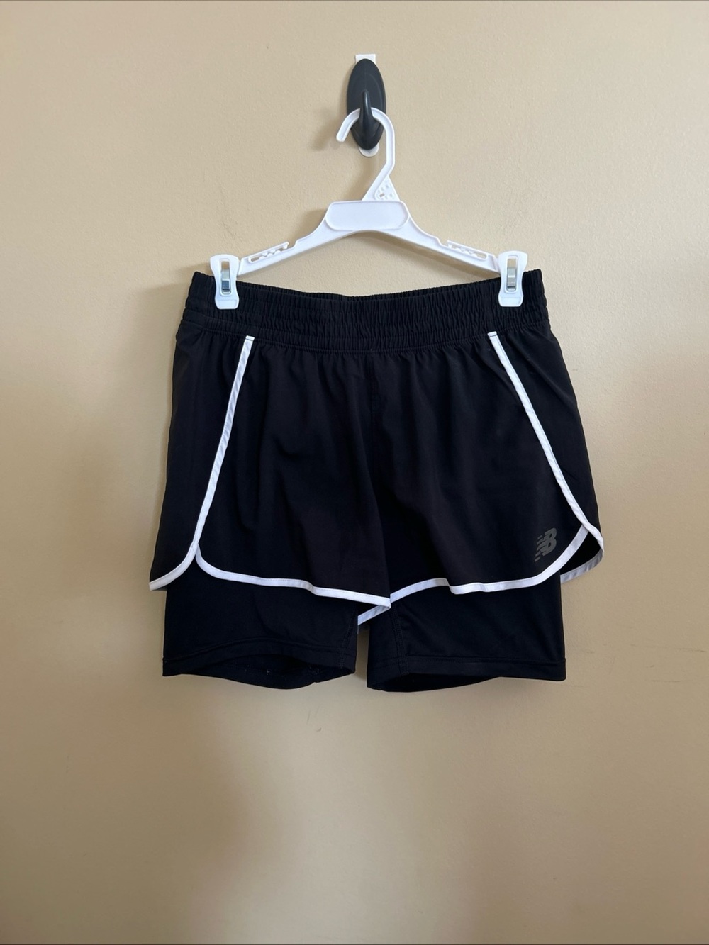 New Balance Black Running Shorts with White Trim